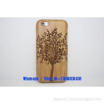 Life Tree Pattern Real Bamboo Wood Cell Phone Cases For Iph